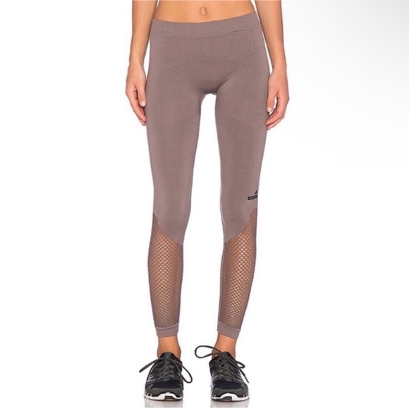 Stella McCartney for Adidas Essential Studio Tights gray ribbed eyelet stretch - Picture 1 of 6
